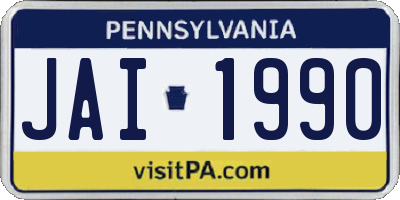 PA license plate JAI1990