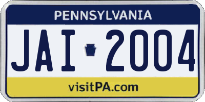 PA license plate JAI2004