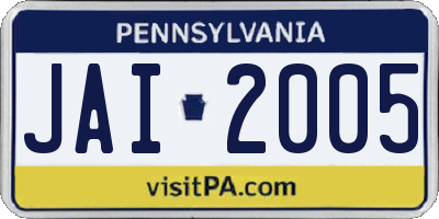 PA license plate JAI2005