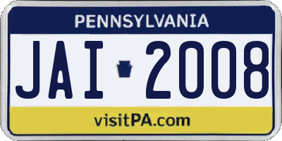 PA license plate JAI2008