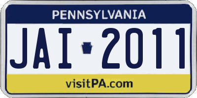 PA license plate JAI2011