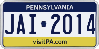 PA license plate JAI2014