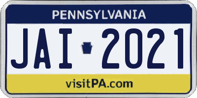 PA license plate JAI2021