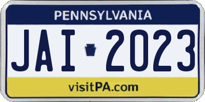 PA license plate JAI2023