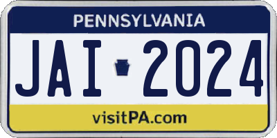 PA license plate JAI2024