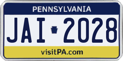 PA license plate JAI2028