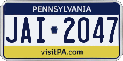 PA license plate JAI2047