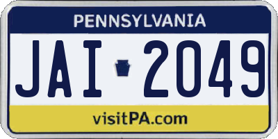 PA license plate JAI2049