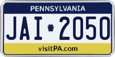 PA license plate JAI2050