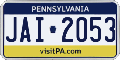 PA license plate JAI2053