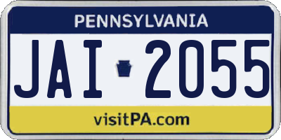 PA license plate JAI2055