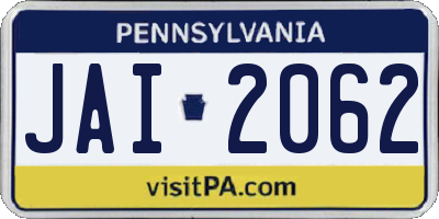 PA license plate JAI2062