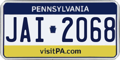 PA license plate JAI2068