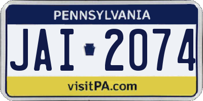 PA license plate JAI2074