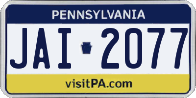PA license plate JAI2077