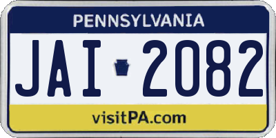 PA license plate JAI2082