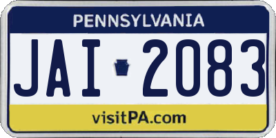 PA license plate JAI2083