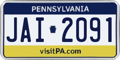 PA license plate JAI2091