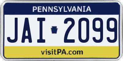 PA license plate JAI2099