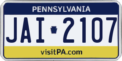 PA license plate JAI2107
