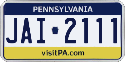 PA license plate JAI2111