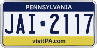 PA license plate JAI2117