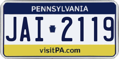 PA license plate JAI2119