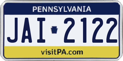 PA license plate JAI2122