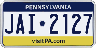 PA license plate JAI2127