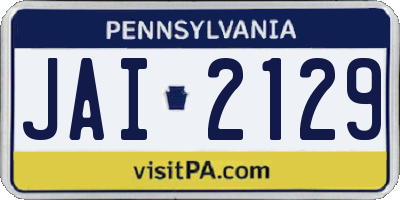 PA license plate JAI2129