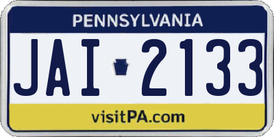 PA license plate JAI2133