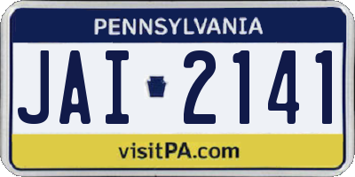 PA license plate JAI2141