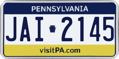 PA license plate JAI2145