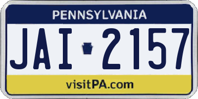 PA license plate JAI2157