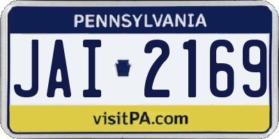 PA license plate JAI2169