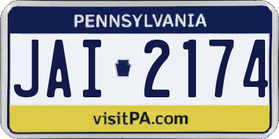PA license plate JAI2174