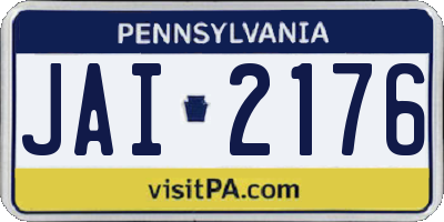 PA license plate JAI2176