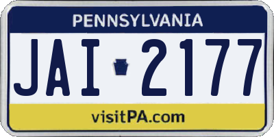 PA license plate JAI2177