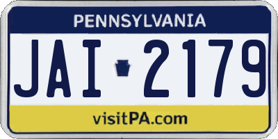PA license plate JAI2179