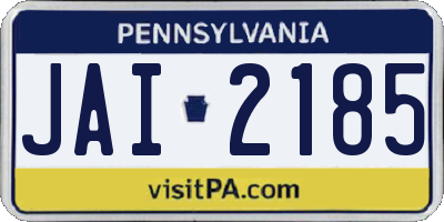 PA license plate JAI2185