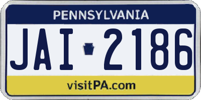 PA license plate JAI2186