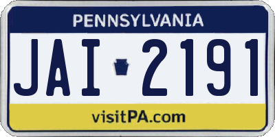 PA license plate JAI2191