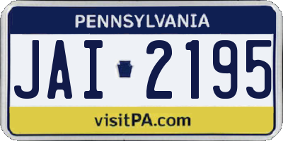 PA license plate JAI2195