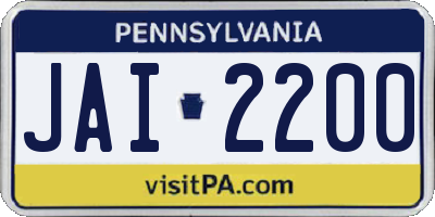 PA license plate JAI2200