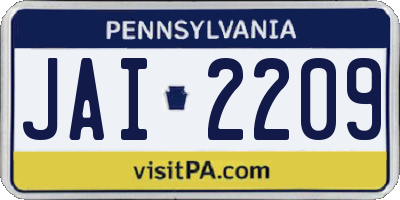 PA license plate JAI2209