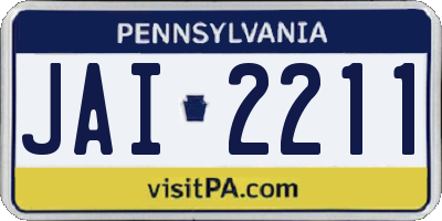 PA license plate JAI2211