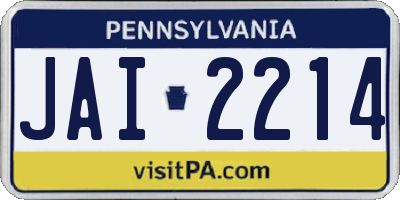 PA license plate JAI2214