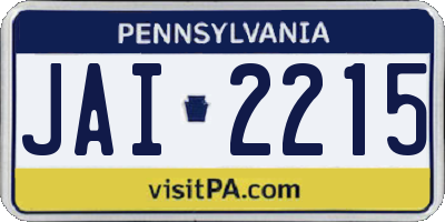 PA license plate JAI2215