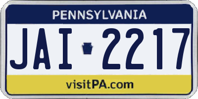 PA license plate JAI2217