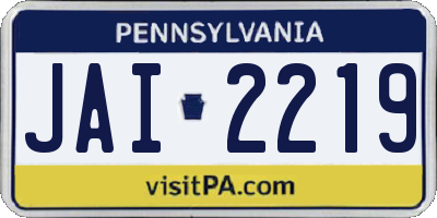 PA license plate JAI2219